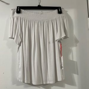 White off the shoulder shirt